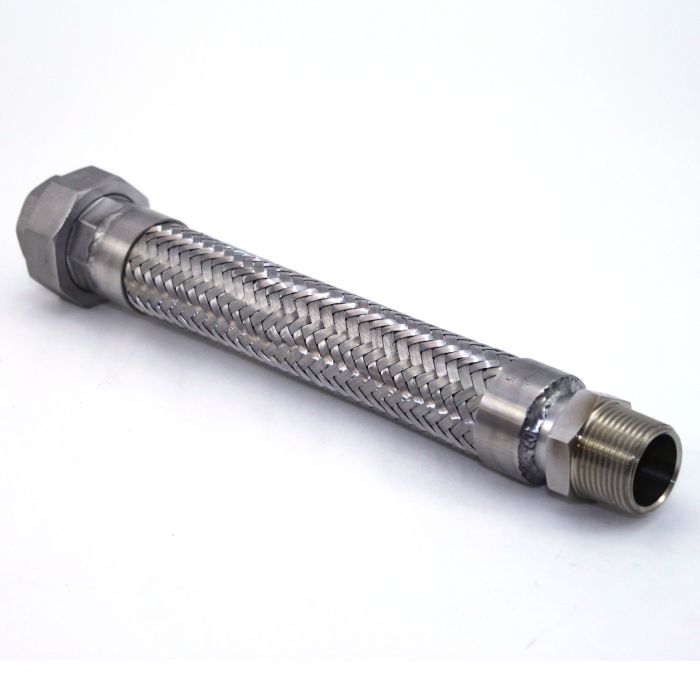 1/4X24 IN AF4750 Stainless Steel Flexible Metal Hose  SS Hex Male NPT x SS Union Female NPT