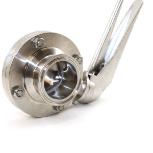 4 In APV 316L Stainless Steel Sanitary Butterfly Valve  Lever Handle  EPDM Seat  S-Clamp Ends