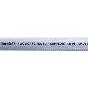 1 In I.D. Continental Clear Pliovic Plus 125 PSI Food and Beverage Bulk Hose Priced Per Foot (No End Fittings)