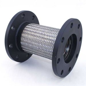 4 x 9 In Flanged Pump Connector  T321 Hose with T304 Braid  150 LB CS Plate Flange Ends