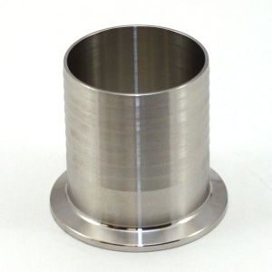 1 In T304 Stainless Steel 14MPHR Rubber Hose Adapter  Sanitary Clamp x Barb