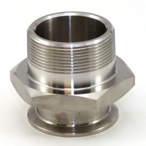 1-1/2 In T316 Stainless Steel 21MP Male Adapter  Sanitary Clamp x Male NPT