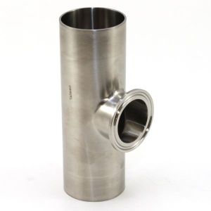 2 x 1-1/2 In T316 Stainless Steel S7SWWK Short Outlet Tee / Branch Ferrule  BPE Sanitary Weld x Clamp 