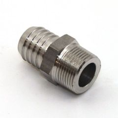 3/8 In x 1/2 In 316 Stainless Steel Hose Barb  Hose Insert x Male NPT Threaded  Campbell SSM-0608